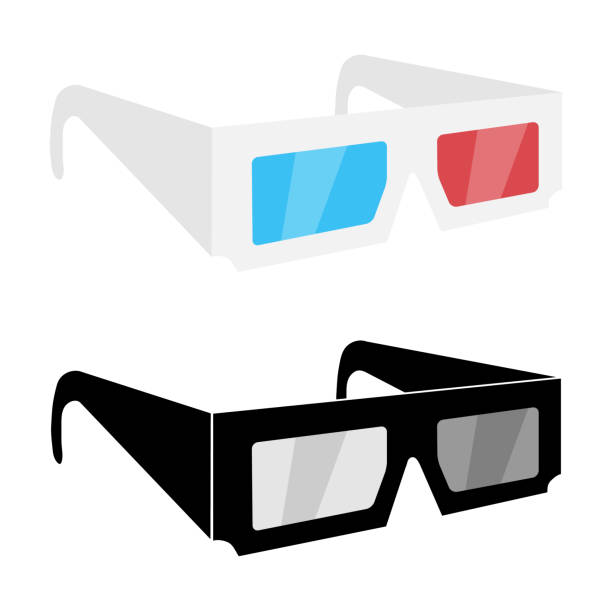 ilustraciones, imágenes clip art, dibujos animados e iconos de stock de gafas 3d - gafas 3d