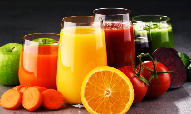 istock Glasses with fresh organic vegetable and fruit juices 862625948