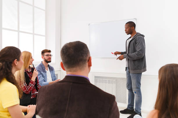 istock African-american man doing presentation in office 862629376