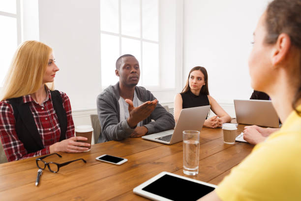 istock Business meeting. Young team in modern office 862629658