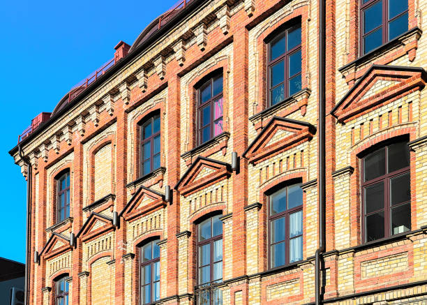 istock Fragment of brick apartment building 862632490