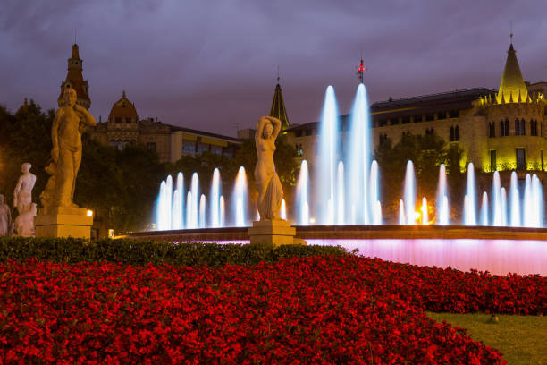 istock Catalonia Square in night Barcelona, Spain 862632590