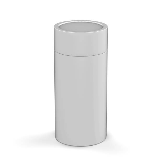 istock Blank White Cardboard Product Package, Round Container Box for mock up and template design. 3D Illustration 862632634