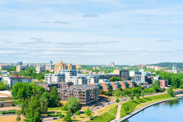 istock Modern downtown and Neris river at Vilnius city center 862632776