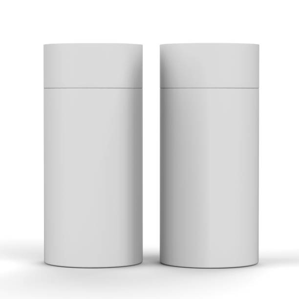 istock Blank White Cardboard Product Package, Round Container Box for mock up and template design. 3D Illustration 862633242