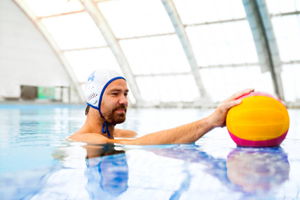 istock Water polo player in a swimming pool. 862633798