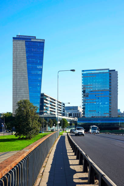 istock Street with glass skyscrapers 862637692