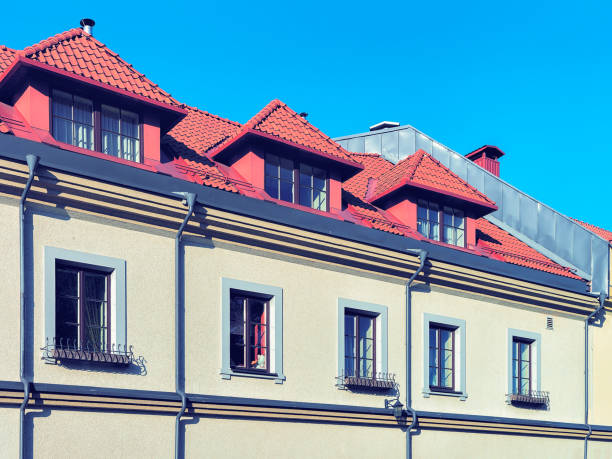 istock Fragment of modern apartment building 862638226