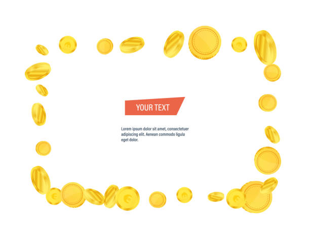 istock Square frame made of flying of gold coins 862645782