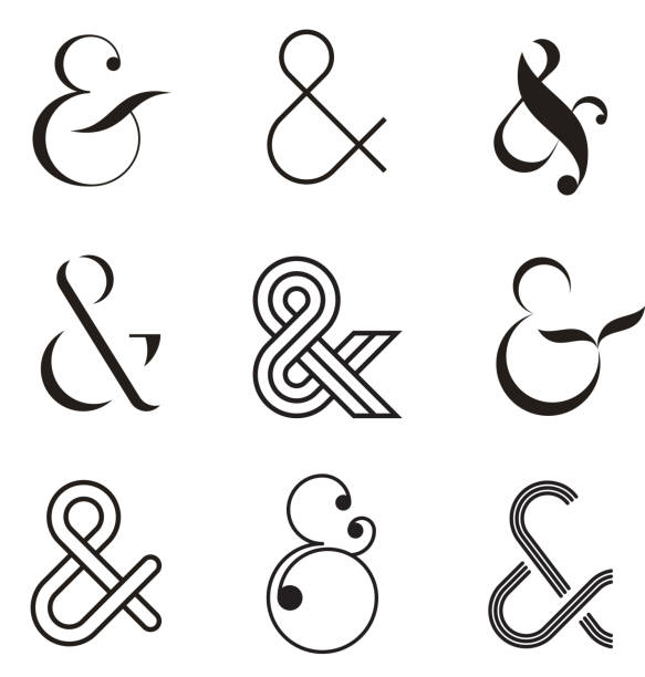 Ampersand collection Vector illustration isolated on white background ampersand stock illustrations