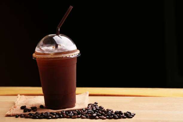 istock Ice americano , Black coffee and coffee beans 862649846
