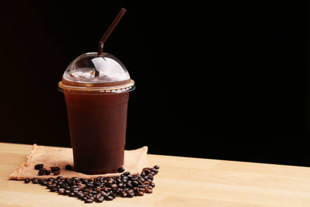 istock Ice americano , Black coffee and coffee beans 862649912