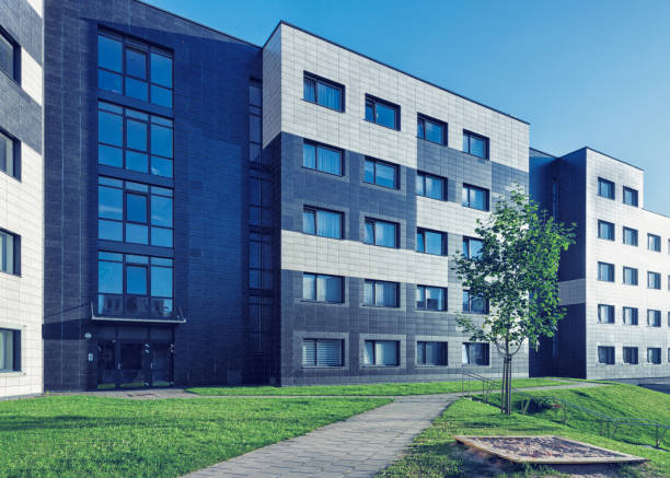 istock Modern residential building children playground 862650490