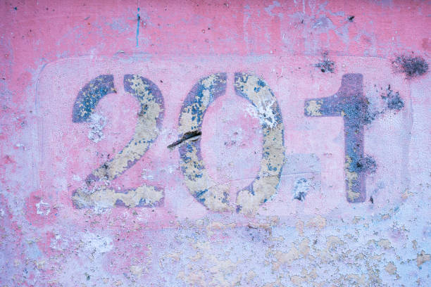 istock number 2 0 1 on a pink wall, two hundred and one 862657018