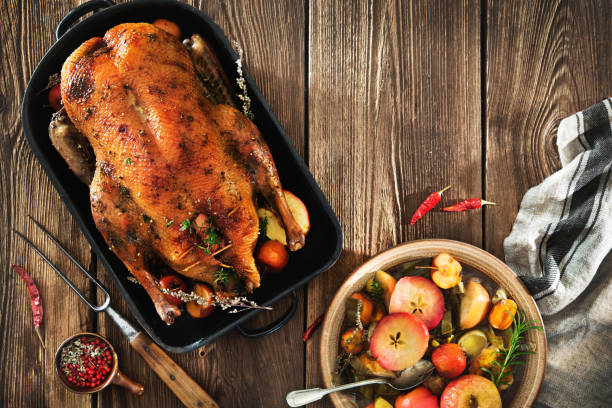 istock Roast Christmas duck with apples 862661046