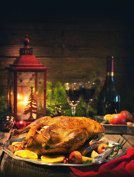 istock Roast Christmas duck with apples 862661064