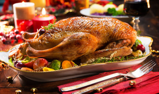 istock Roast Christmas duck with apples 862661098