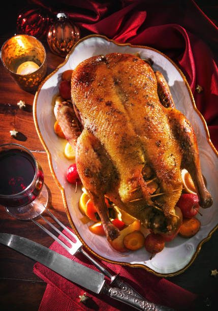 istock Roast Christmas duck with apples 862661100