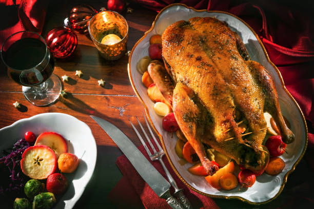 istock Roast Christmas duck with apples 862661104