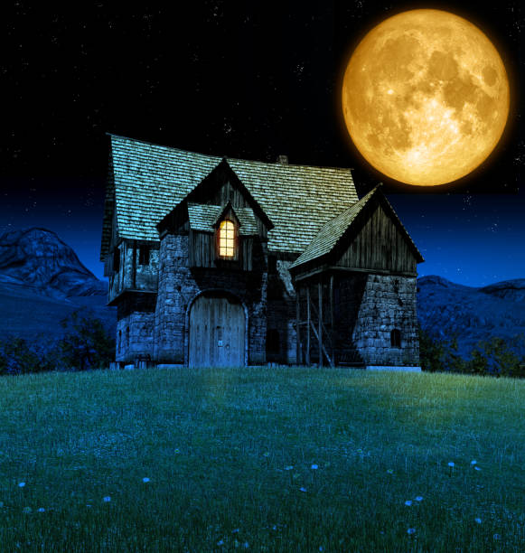 istock Mediaeval Fantasy Tavern in Moonlight 862664186
