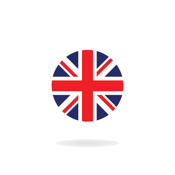 illustrazioni stock, clip art, cartoni animati e icone di tendenza di l'union jack in forma circolare. icona vettoriale. bandiera nazionale del regno unito - british flag