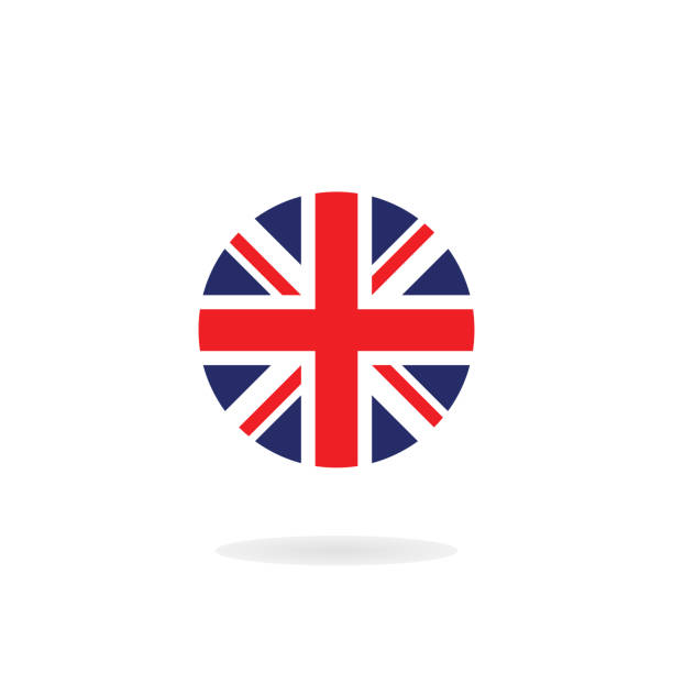 союз джек в форме круга. значок вектора. национальный флаг соединенного королевства - британский флаг stock illustrations