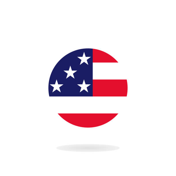 flaga koła stany zjednoczone ameryki. ikona flagi usa. wektor - mack stock illustrations