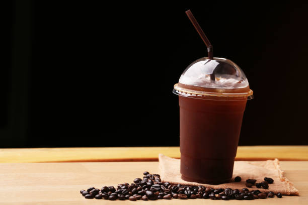 istock Ice americano , Black coffee and coffee beans 862664892