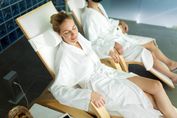 istock Handsome man and beautiful woman relaxing in spa 862670976