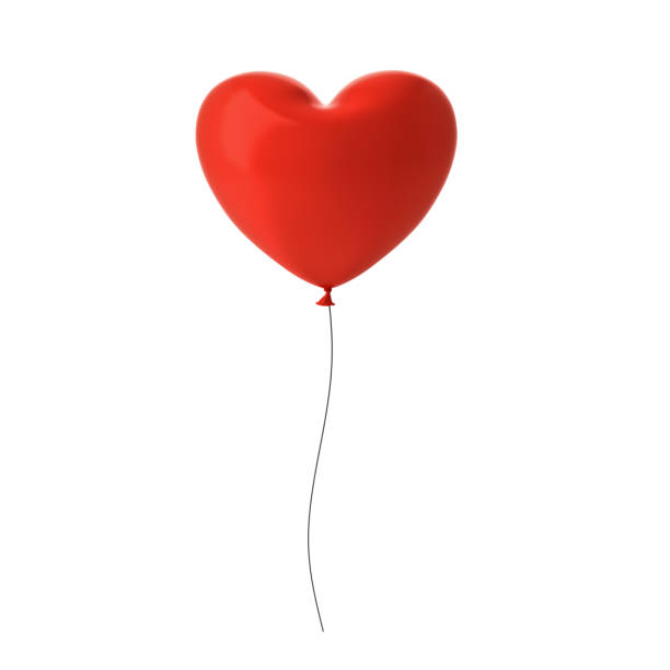 istock Red heart balloon isolated on white background with window reflection . 3D rendering 862670980