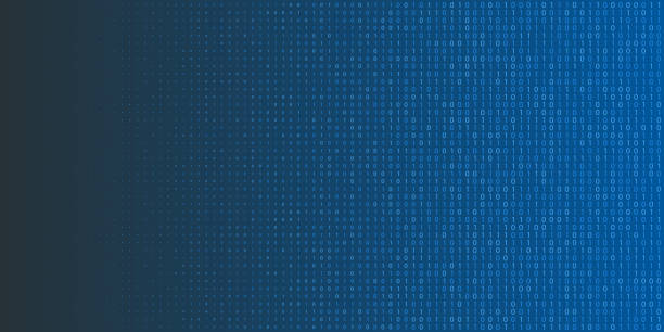 이진 코드 하프톤 배경입니다. 고 한 추상적인 기호입니다. 프로그래밍 개념 벡터 일러스트 레이 션을 코딩 - focus on background abstract backgrounds blue stock illustrations