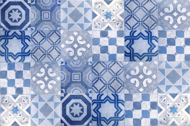 istock Vintage ceramic tiles wall decoration.Turkish ceramic tiles wall background 862671678