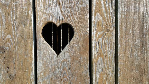istock Vontage toilet door with heart 862674932