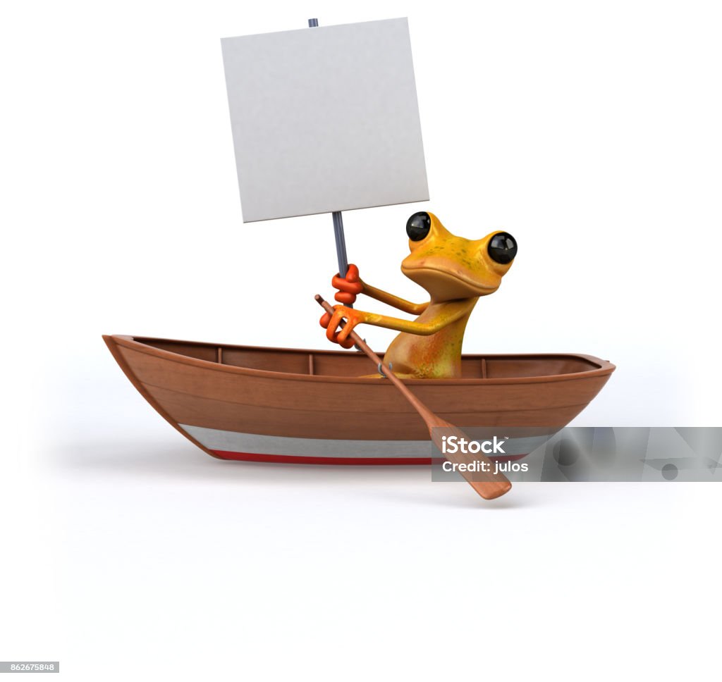 Fun frog- 3D Illustration Amphibian Stock Photo