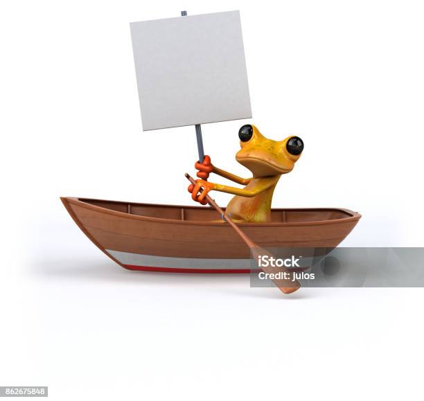 Fun Frog 3d Illustration Stock Photo - Download Image Now - Amphibian, Animal, Environment