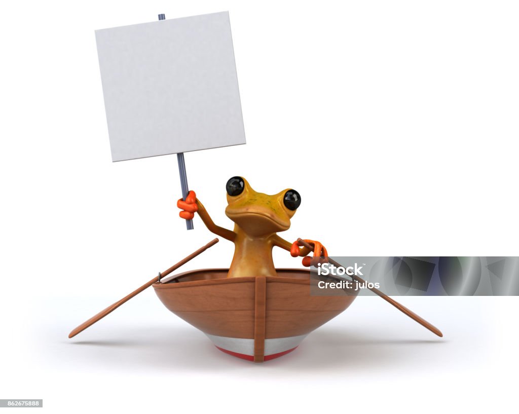 Fun frog- 3D Illustration Amphibian Stock Photo