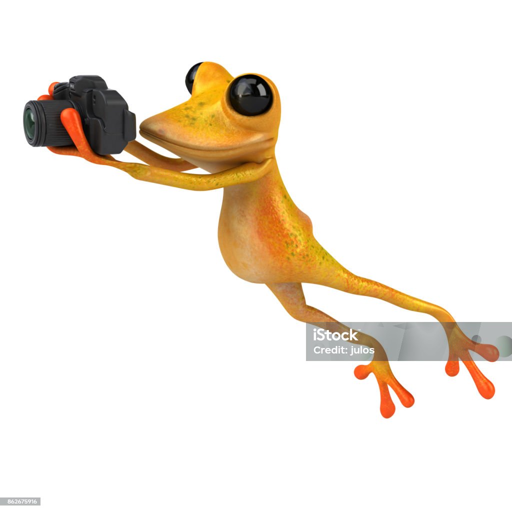 Fun frog- 3D Illustration Amphibian Stock Photo