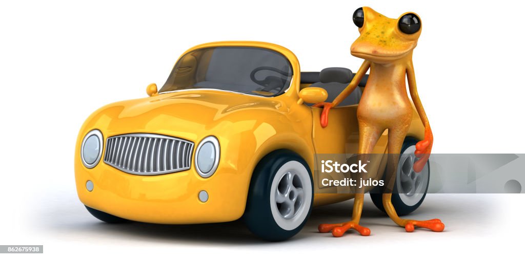 Fun frog- 3D Illustration Amphibian Stock Photo