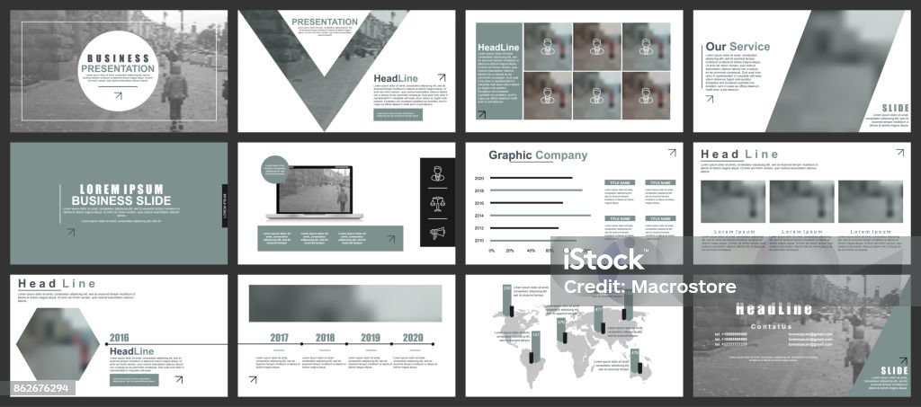 Apresentação do negócio desliza modelos do infográfico elementos - Vetor de Portfolio royalty-free