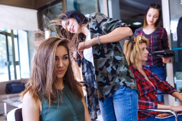 istock Working day inside the hair salon. 862677170