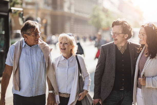 istock Mature Couples Walking Around Old Town 862684240
