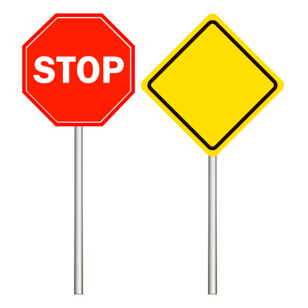 istock Street, road signs, main road sign, stop sign on a white background 862687452