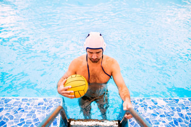 istock Water polo player in a swimming pool. 862689614