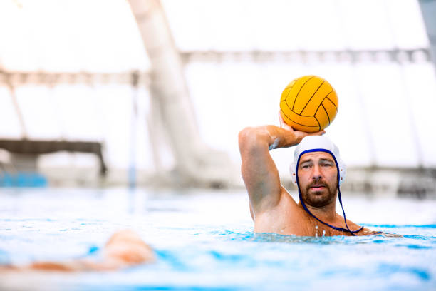 istock Water polo player in a swimming pool. 862689830