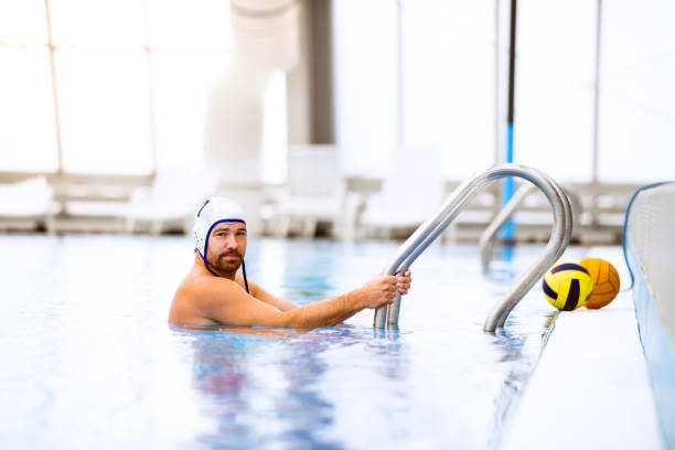 istock Water polo player in a swimming pool. 862689976