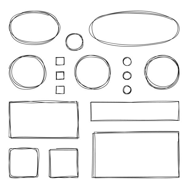 Hand drawn frames. Vector illustration. Sketch. Hand drawn frames. Vector illustration. Sketch. square composition stock illustrations