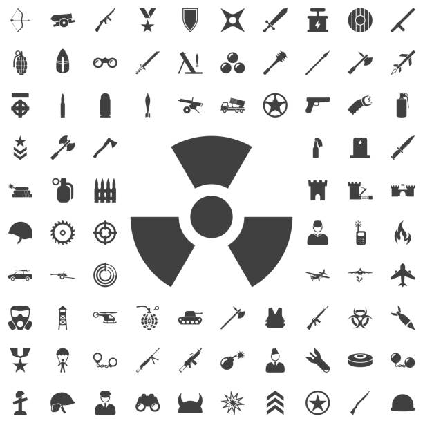 radiation icon radiation icon. Set of weapon icons yellowback fusilier stock illustrations