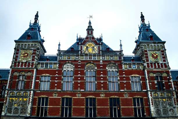 Beautiful Amsterdam canals and typical houses