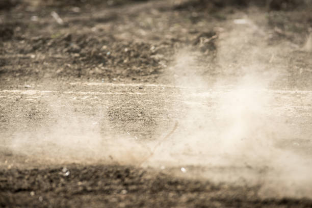 dirt fly after motocross roaring by