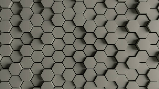 hexagones gris clair - tesselation photos et images de collection